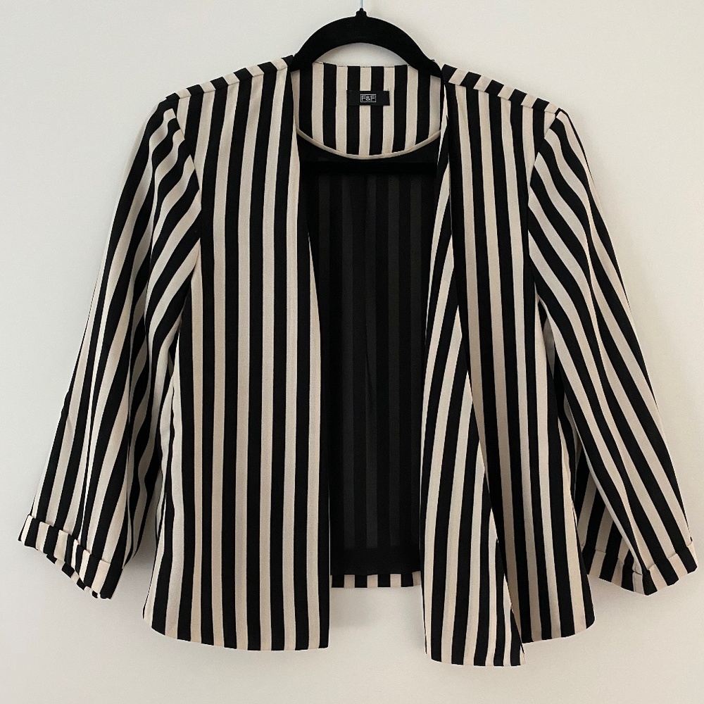 F&F Black and White Striped Jacket